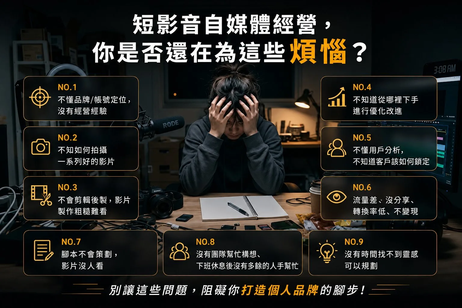 短影音自媒體經營常見的九大痛點